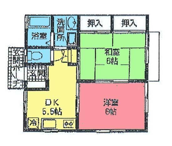 Floor plan. 6.8 million yen, 2DK, Land area 335.06 sq m , Building area 81.15 sq m