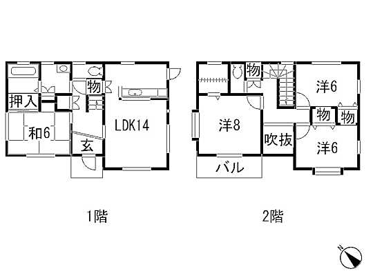 Floor plan. 13.8 million yen, 4LDK, Land area 193.42 sq m , Building area 102.67 sq m