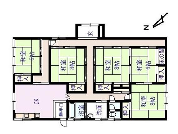 Floor plan. 8,650,000 yen, 5DK, Land area 1,132.14 sq m , Building area 137.39 sq m Floor