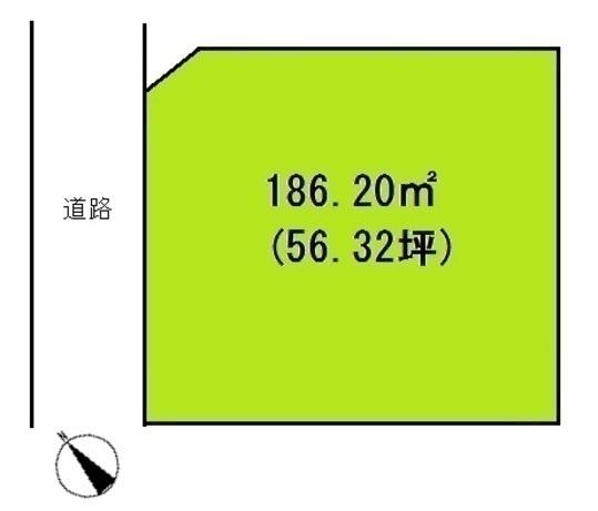 Compartment figure. Land price 3.8 million yen, Land area 186.2 sq m