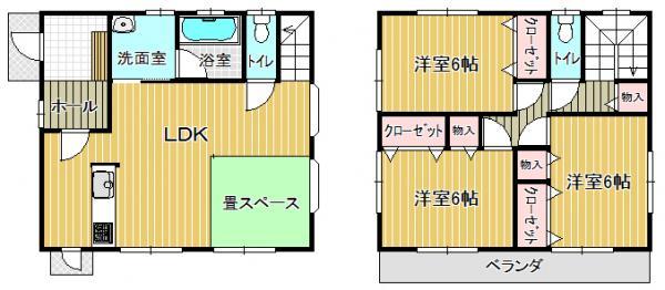 Floor plan. 14.8 million yen, 4LDK, Land area 200 sq m , Building area 99.36 sq m