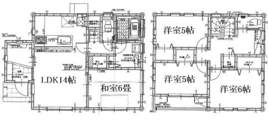 Floor plan. 14.8 million yen, 4LDK, Land area 181 sq m , Building area 94.4 sq m Floor