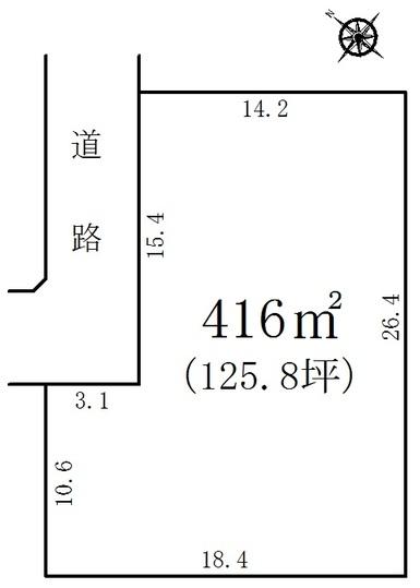 Compartment figure. Land price 3.5 million yen, Land area 416 sq m compartment view