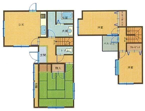 Floor plan. 4.8 million yen, 3DK, Land area 172.67 sq m , Building area 82.38 sq m