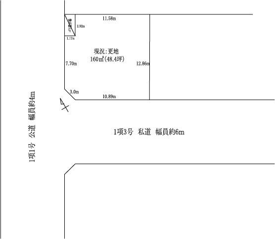 Compartment figure. Land price 1,000,000 yen, Land area 160 sq m