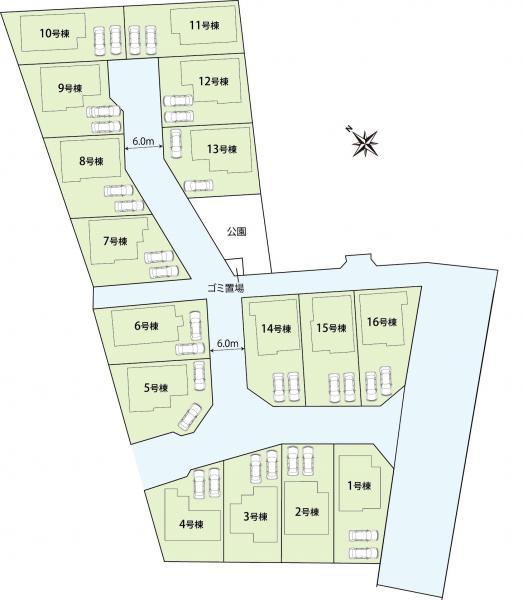 Compartment figure. 19.5 million yen, 4LDK, Land area 155.08 sq m , Many sections of the building area 95.64 sq m south-facing road, Per day is a good and very bright subdivision.
