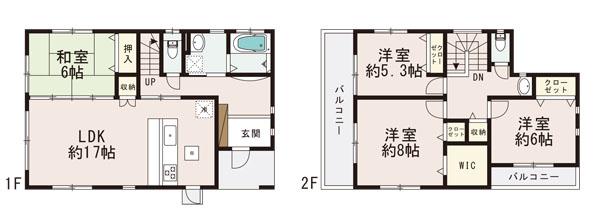 Floor plan. (8 Building), Price 29,800,000 yen, 4LDK, Land area 203.4 sq m , Building area 109.82 sq m
