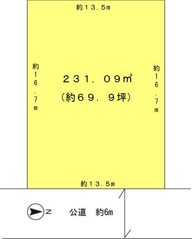 Compartment figure. Land price 18.2 million yen, Land area 231.09 sq m