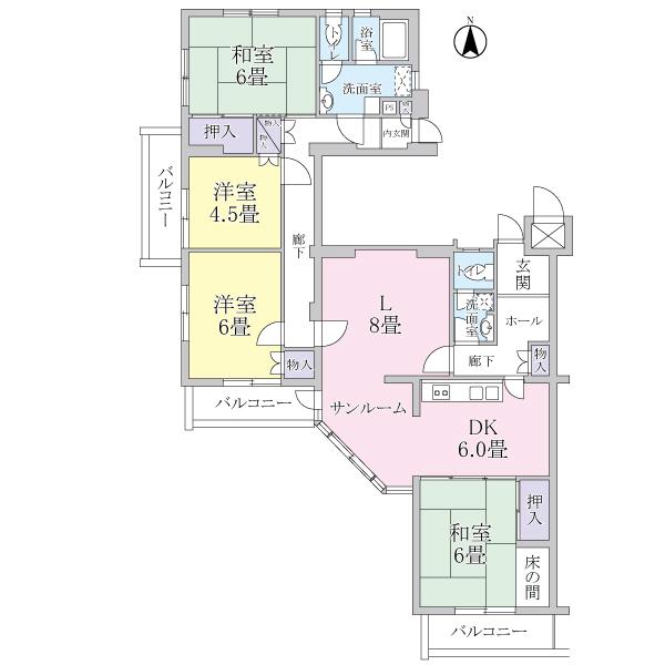 Floor plan. 4LDK, Price 7.8 million yen, Footprint 113.16 sq m , Balcony area 12.82 sq m