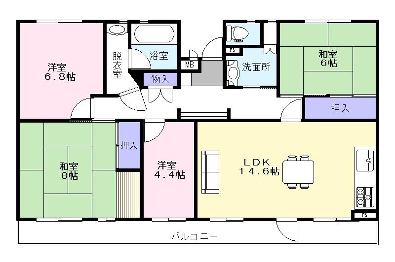 Floor plan. 4LDK, Price 9.99 million yen, Occupied area 97.18 sq m , Balcony area 15.18 sq m