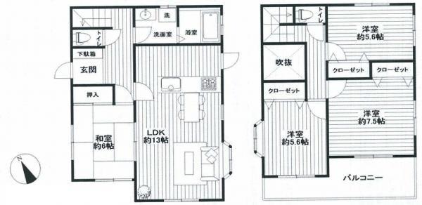Floor plan. 20,900,000 yen, 4LDK, Land area 191.26 sq m , Building area 101.02 sq m