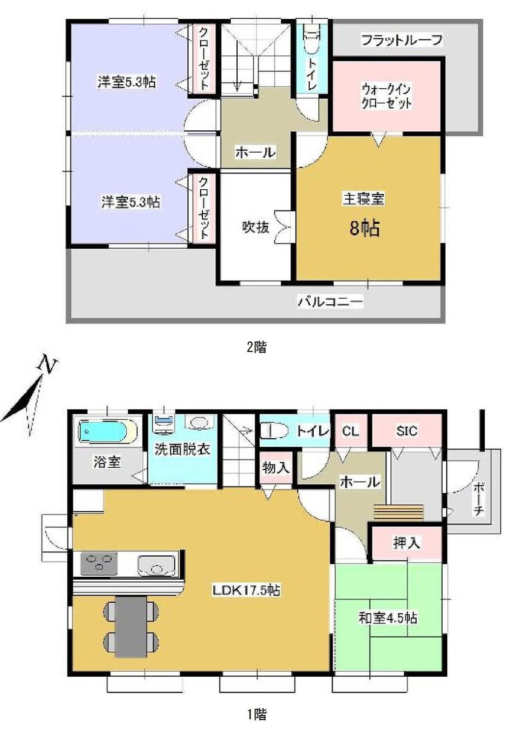 Floor plan. (8 Building), Price 20.8 million yen, 4LDK, Land area 191.67 sq m , Building area 109.3 sq m