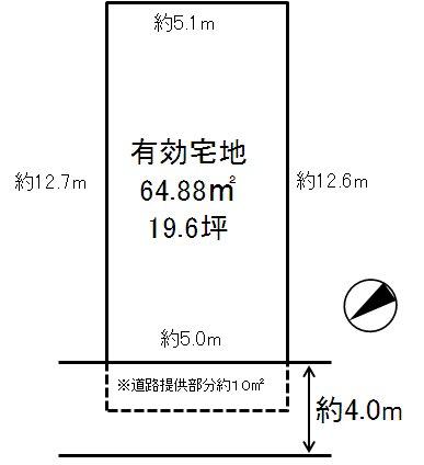 Compartment figure. Land price 4 million yen, Land area 64.88 sq m