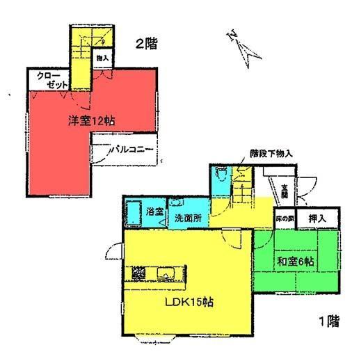 Floor plan. 7.9 million yen, 2LDK, Land area 165.01 sq m , Building area 77.01 sq m