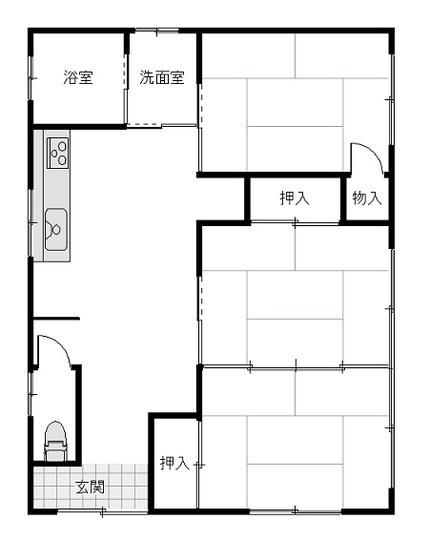 Floor plan. 4.5 million yen, 3DK, Land area 139.9 sq m , Building area 57.96 sq m