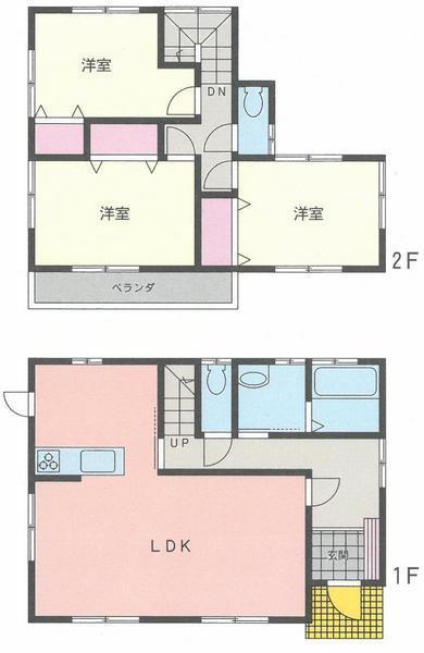 Floor plan. 16.8 million yen, 3LDK, Land area 237.3 sq m , Building area 99.98 sq m