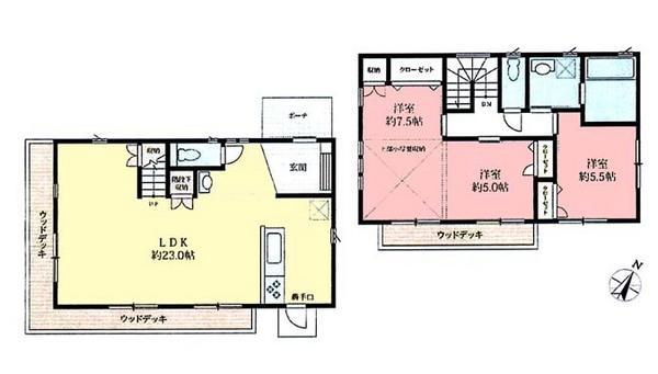 Floor plan. 16.8 million yen, 3LDK, Land area 138.38 sq m , Building area 99.36 sq m