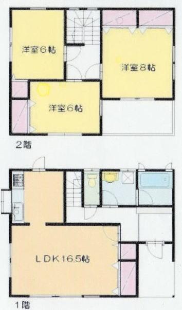 Floor plan. 15.5 million yen, 3LDK, Land area 239.84 sq m , Building area 92.74 sq m