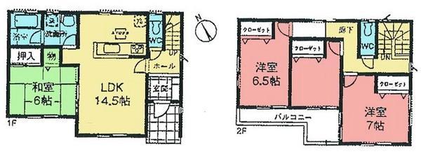 Floor plan. 22,800,000 yen, 4LDK, Land area 205.3 sq m , Building area 99.36 sq m
