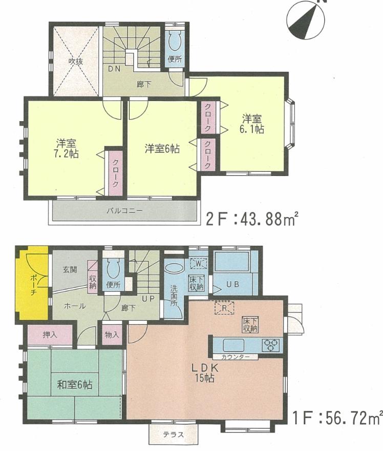 Floor plan. 10.8 million yen, 4LDK, Land area 174.99 sq m , Building area 100.6 sq m site (May 2012) shooting