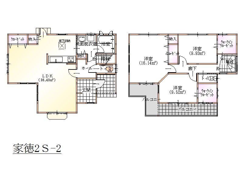 Floor plan. (Katoku 2S-2), Price 25,800,000 yen, 3LDK, Land area 167.33 sq m , Building area 110.95 sq m