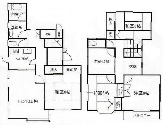 Floor plan. 7.8 million yen, 5LDK, Land area 141.36 sq m , Building area 116.75 sq m