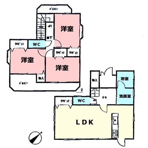 Floor plan. 15.8 million yen, 3LDK, Land area 180.68 sq m , Building area 91.91 sq m