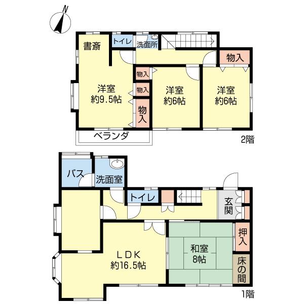 Floor plan. 12.9 million yen, 4LDK, Land area 187.83 sq m , Building area 121.19 sq m