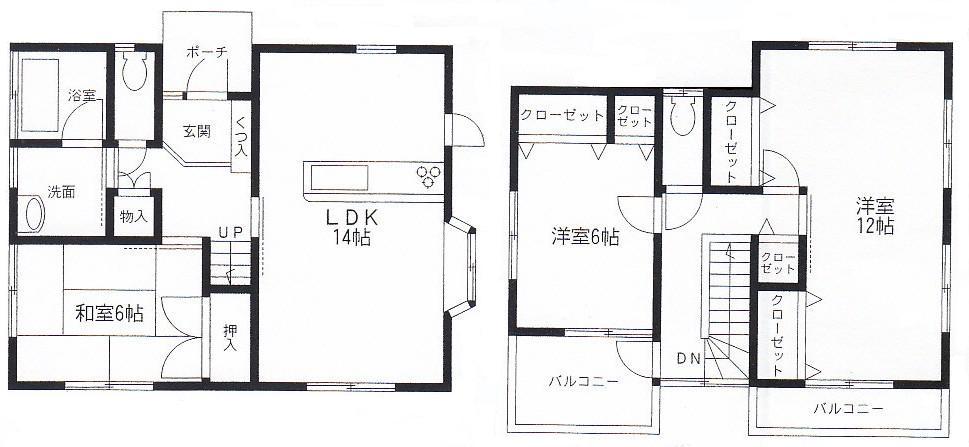 Floor plan. 13.8 million yen, 3LDK, Land area 165.8 sq m , Building area 96.05 sq m