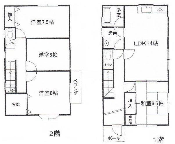 Floor plan. 7,980,000 yen, 4LDK, Land area 140.4 sq m , Building area 104.33 sq m