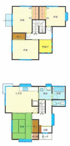 Floor plan. 12.8 million yen, 4LDK, Land area 253.17 sq m , Building area 84.46 sq m
