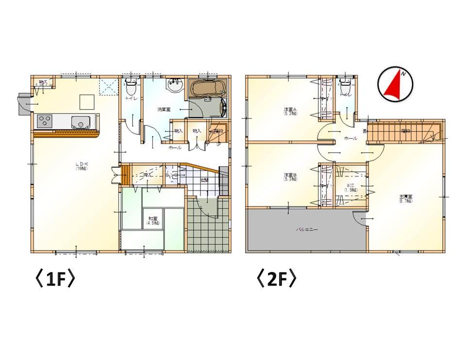 Floor plan. Price 21,800,000 yen, 4LDK, Land area 179.93 sq m , Building area 99.36 sq m