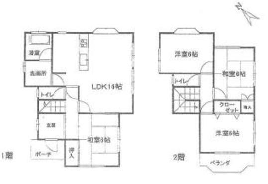 Floor plan. 6.8 million yen, 4LDK, Land area 146.53 sq m , Building area 93.79 sq m
