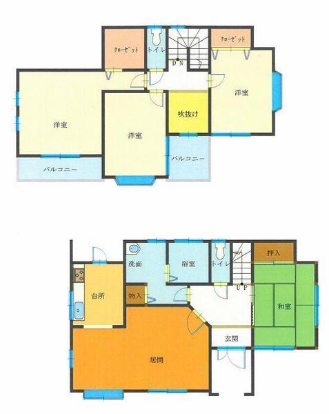 Floor plan. 14.9 million yen, 4LDK, Land area 181.04 sq m , Building area 101.02 sq m
