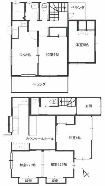 Floor plan. 6.8 million yen, 5DK, Land area 155.56 sq m , Building area 110.95 sq m