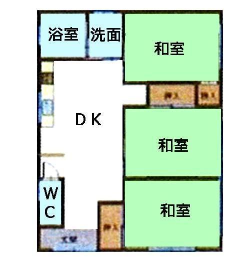 Floor plan. 4.2 million yen, 3DK, Land area 139.9 sq m , Building area 57.96 sq m