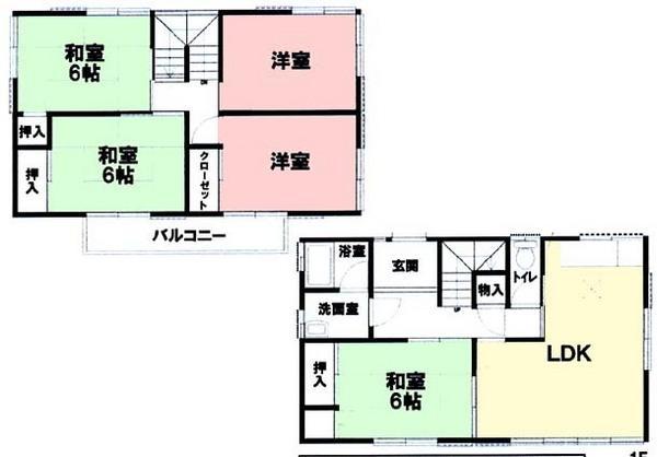 Floor plan. 5.9 million yen, 5LDK, Land area 144.34 sq m , Building area 100.1 sq m