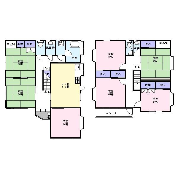 Floor plan. 15 million yen, 7LDK, Land area 225.6 sq m , Building area 171.9 sq m