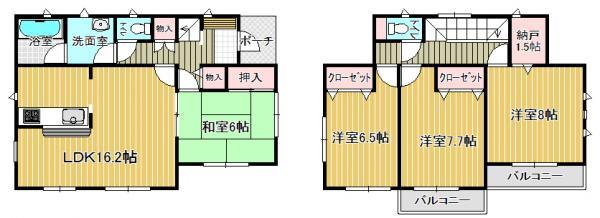 Floor plan. 19,800,000 yen, 4LDK+S, Land area 260.74 sq m , Building area 103.67 sq m