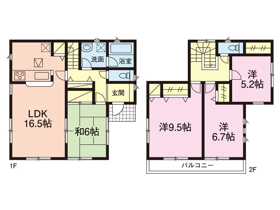 Floor plan. Price 26,800,000 yen, 4LDK+S, Land area 187.4 sq m , Building area 102.86 sq m