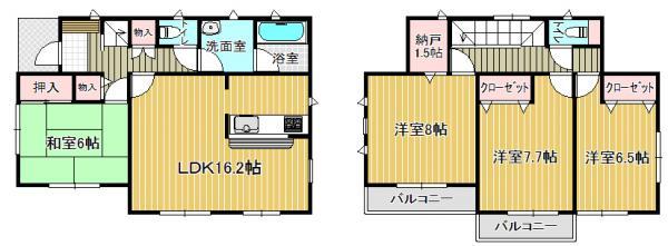 Floor plan. 24,800,000 yen, 4LDK, Land area 191.4 sq m , Building area 103.67 sq m