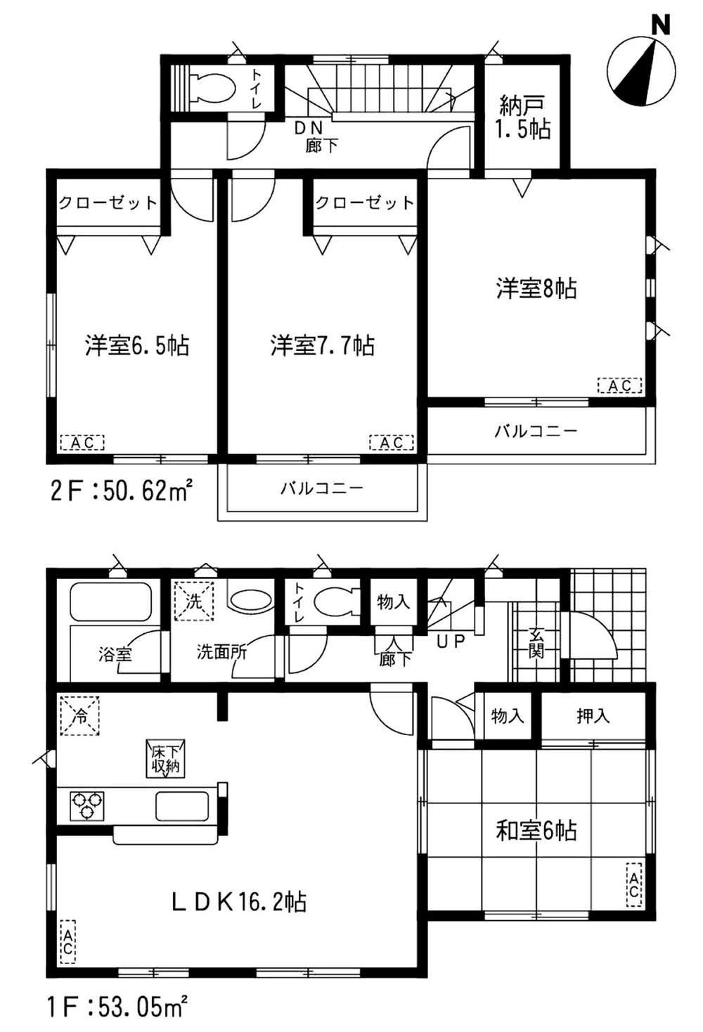 Floor plan. 19,800,000 yen, 4LDK + S (storeroom), Land area 260.74 sq m , Building area 103.67 sq m