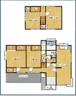 Floor plan. 39 million yen, 4LDK, Land area 1,704.76 sq m , Building area 118 sq m
