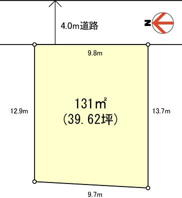 Compartment figure. Land price 1.19 million yen, Land area 131 sq m
