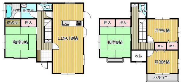 Floor plan. 14.6 million yen, 4LDK, Land area 159.72 sq m , Building area 115.09 sq m