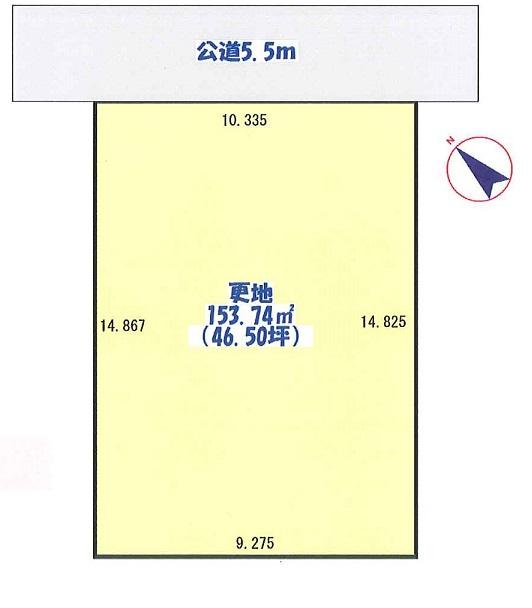 Compartment figure. Land price 1.7 million yen, Land area 153.74 sq m