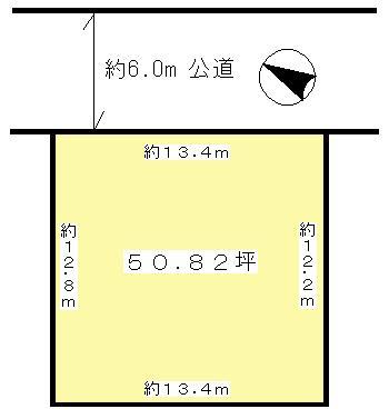 Compartment figure. Land price 46,800,000 yen, Seddo in land area 168.03 sq m about 6m public road