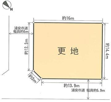 Compartment figure. Land price 55 million yen, A 20-minute walk from the land area 230.11 sq m Shin-Urayasu Station. Rarely out is a corner lot of Takas