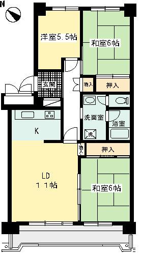 Floor plan. 3LDK, Price 34,800,000 yen, Occupied area 76.34 sq m , Day on the balcony area 8.73 sq m southwest, Good view! !