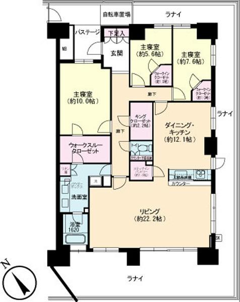 Floor plan. 3LDK, Price 74,800,000 yen, Footprint 139.17 sq m , Balcony area 66.71 sq m